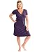Kindred Bravely Angelina Ultra Soft Maternity & Nursing Nightgown Dress (Eggplant, Medium)