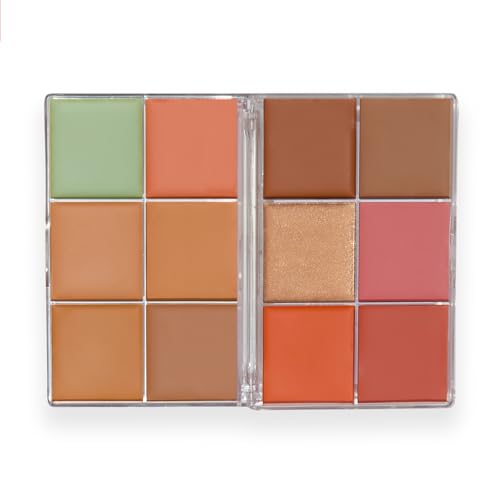 Image of Revolution Everything Base Face Icon Complexion Palette, Multi-Use, Medium | Cream Contour, Concealer, Corrector, Highlighter & Blush Kit, Vegan & Cruelty-Free