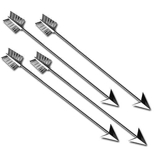 4 Pc Tall Silver Arrow Original Hip-Stirrer Metal Swizzle Cocktail Stirrer Set no box