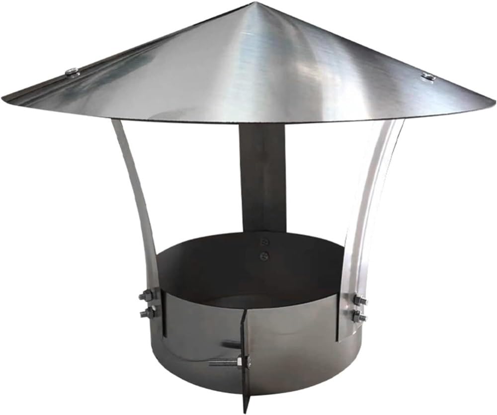 IGNVXMGKP Stainless Steel Chimney Cowl, Chimney Pot Cap Rain and Snow Cover Protector Cap,Roof Cowl, Ducting, Ventilation, Cap, Rain Hat, Hood Adjustable (Size : 110mm/4.33in)