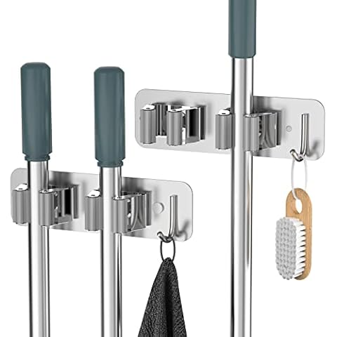 Cosicosy Stainless Steel Mop and Broom Holder Cover