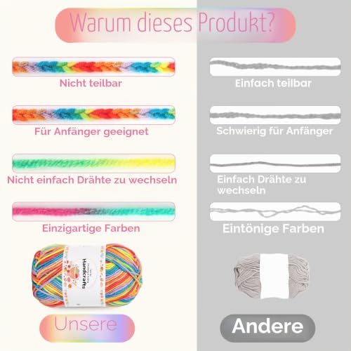Aeelike Farbverlauf Babywolle Set 200g Rosa Grün – Bild 7