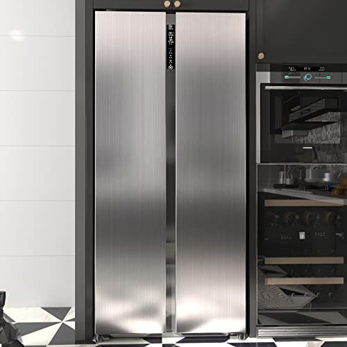 Silver Stainless Steel Contact Paper 15.7"X393" Wallpaper Peel And Stick Wall Paper Waterproof Easily Removable Self-Adhesive Film Wall Covering For Metal Surface Kitchen Cabinet Refrigerator #TOP3