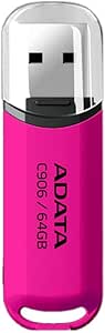 ADATA Memoria USB 64GB C906 2.0 Flash Drive Rosa AC906-64G-RPP : Amazon ...