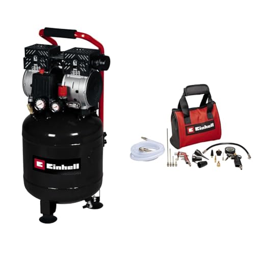 Einhell Kompressor TE-AC 24 Silent (750 W, max. 8 bar, 24 l-Tank, 135 l/min Ansaugleistung, Manometer, Schnellkupplung, ölfrei, inkl. 15-tlg. Druckluftset mit Tasche) Einhell Kompressor TE-AC 24 Silent (750 W, max. 8 bar, 24 l-Tank, 135 l/min Ansaugleistung, Manometer, Schnellkupplung, ölfrei, inkl. 15-tlg. Druckluftset mit Tasche)