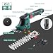 POSENPRO 12V Cordless Grass Shears, 2-in-1 Hedge Trimmer & Grass Trimmer, Electric Hedge Trimmer with Rechargeable 2.0Ah Battery and Charger, Handheld Grass Cutter for Garden Yard Lawn