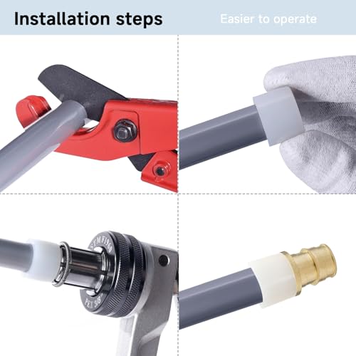 Pipe Expansion Tool for PEX Tube, ASTM F1960 Compliant - Featuring 1/2”, 3/4”, 1” Expander Heads and Cutting Plier ProPEX Expander Kit