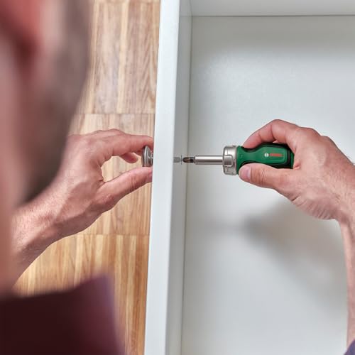 Bosch compacte ratelschroevendraaier met 6 bits (compacte ratelschroevendraaier met hoog draaimoment voor krachtig bevestigen; 6 bits – PH2,SL5,TX25,HEX3/4/5; ergonomisch; magnetische bithouder) - Afbeelding 5