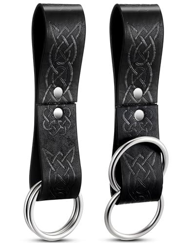 Jecery 2 Pcs Skirt Hikes Renaissance Skirt Hikes Medieval Waistband Accessory for Renaissance Cosplay Costumes(Black Retro Style)