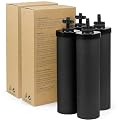 Black Water Filter Replacement fit for Ber.key Gravity Water Filtration System Black Activated Carbon Filter Replace BB9-2 Compatible with Gra-vity Filtration System by Fetechmate,4 pack