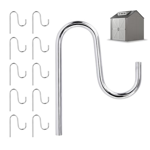KishYa 10 Pcs Shed Hooks Long Shed Hooks for Tools Shovels Rakes Storage Shed Accessories for Hanging Heavy Duty Individual