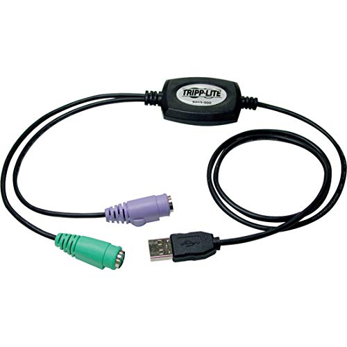 Tripp Lite Compact USB to PS/2 Keyboard/Mouse adapter PS/2 (F) to USB(M) - Keyboard / mouse adapter - USB (M) to PS/2 (F) - blac