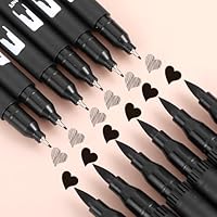 Hpmjz 12 Pack Drawing Pens Fineliner Ink Pens Dual Tip Brushes Fineliners Pen Felt Tip Brush Pen Waterproof Calligraphy Marker for Art Drawing Watercolor Sketching Anime Beginners Scrapbooking