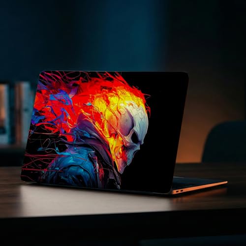 Image of NoWorries Laptop Skin for 15.6 & 14 Inch Laptop | Motivational, Superhero, Sports & Graphic Design Laptop Sticker Wrap | Premium Vinyl Laptop Cover (Ghost Rider, 15 x10inches)