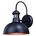 VAXCEL Motion Sensor Porch Light -Franklin 10" Bronze & Gold Dusk to Dawn Farmhouse Outdoor Lighting Fixture + Automatic Timer for Exterior Security, Rustic Barn Light for Garage, Front Door, & Patio