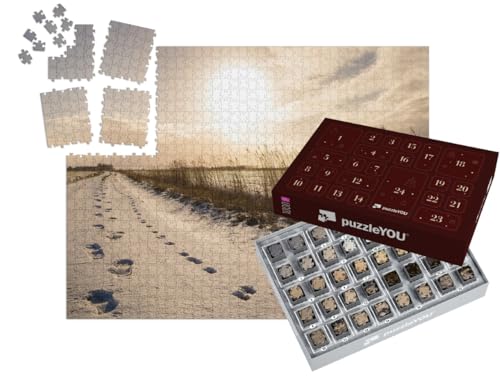 puzzleYOU: Puzzle-Adventskalender | „Fußspuren durch den Schnee, Ostfriesland“ – aus der Puzzle-Kollektion Ostfriesland puzzleYOU: Puzzle-Adventskalender | „Fußspuren durch den Schnee, Ostfriesland“ – aus der Puzzle-Kollektion Ostfriesland