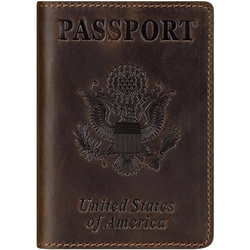 BIAOTIE Premium Leather Passport Holder Covers, Rfid Travel Wallet Passport Document Holder, Travel Essentials Wallet Cover Case for Men and Women (Coffee)