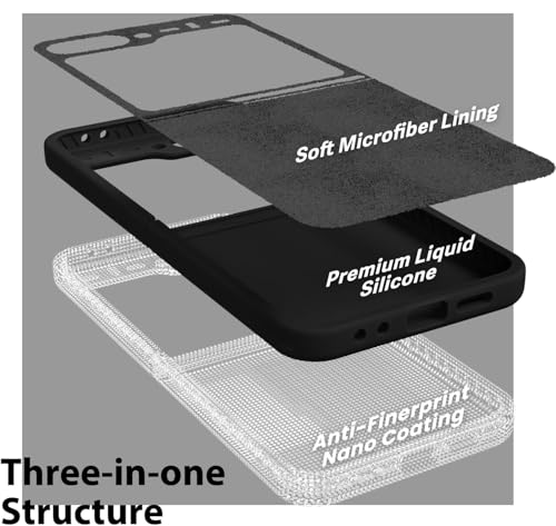 Image of MIDOS Back Cover Compatible with Samsung Z Flip 6 Case Liquid Silicone Full Protection Shock Proof Back Cover for Samsung Galaxy Z Flip 6 (Black)