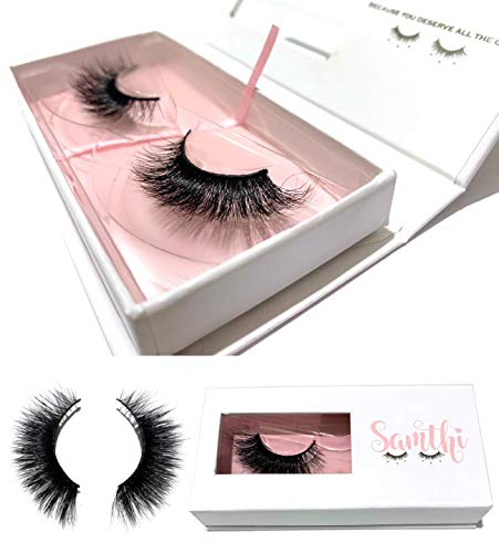 Samthi Beauty Eyelashes - 3D Mink Lashes – Style Queens – Handmade Dramatic Reusable 3D Mink Lash Strip - Add Length, Volume & Seduction – Cruelty Free – Up to 20 Wears - 1 Pair