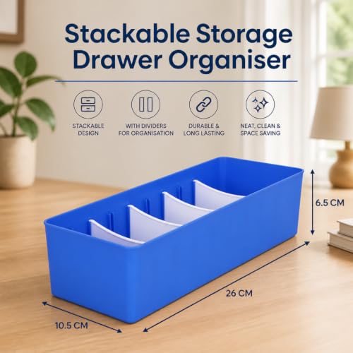 Image of Cutting EDGE Stackable Storage Drawer Organiser, Set of 4 (Blue)