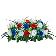 Red, Blue, and White Saddle