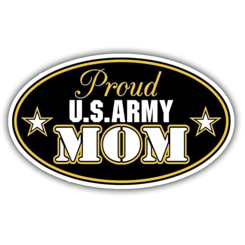 Image of WSQ Proud US Army Mom U.S. Armed Forces Euro Vinyl Premium Quality Multi Color for Car Bumper Truck Van SUV Window Wall Boat Cup Tumblers Laptop or Any Smooth Surface Size 5 Inches