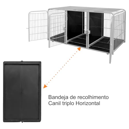Bandeja Canil Gaiola Triplo 3 Lugares 60,0x36,0x2,0 cm