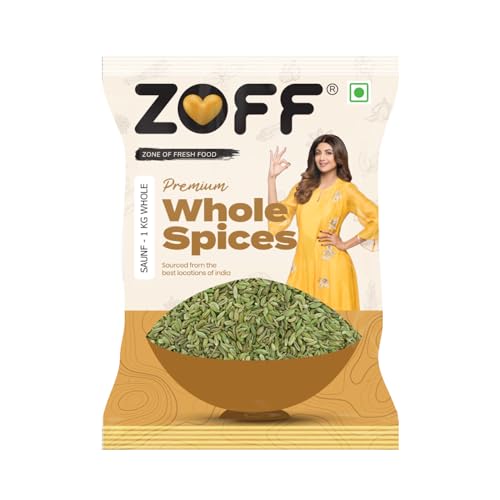 Image of ZOFF Saunf 1 KG Whole - Extra-Large Aromatic Fennel Seeds for Cooking, Digestion & Refreshing Beverages - 100% Natural, Airtight Freshness Guaranteed