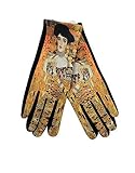 Goods4good Gants d'automne et d'hiver pour femme avec écran tactile et peintures des célèbres peintures Van Gogh et Klimt Taille unique. - Or - taille unique