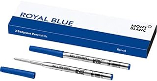 Montblanc Ballpoint Pen Refills (B) Royal Blue 124491  Refill Ink with a Broad Tip for Montblanc Biros  2 x Blue Ballpen Refills