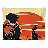 QENO Samurai Champloo Art Anime Posters (4) Art Tapestry Painting Decor Wall Print Photo Gifts Home Modern Decorative Tapestries 30'x40'