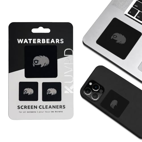 KUVRD Waterbear - Universal Screen Cleaners - Teeny Tiny Cleaning Tools for Your Lenses & Screens - Single Pad Set