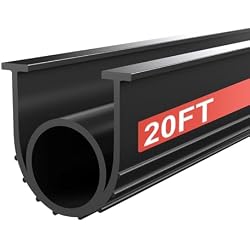 Garage Door Seals Bottom Rubber - Jobon 20 Ft Universal U+O Weatherproofing Garage Door Weather Stripping Bottom Seal Replacement Fits Most Standard Garage Doors, Easy Installation