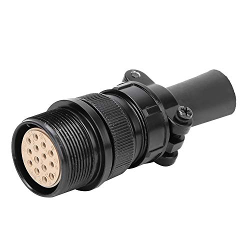 Eacam Spina Femmina Montata su Cavo per Presa Aeronautica a 14 Pin, Lega di Alluminio, Resistente alla Ruggine, Adatta per Saldatore Ad Termico, Ampio Intervallo di Temperatura Ambiente