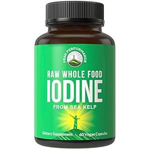 Raw Whole Food Iodine Supplement from Kelp (Ascophyllum Nodosum) by Peak Performance. Thyroid Support Supplement…