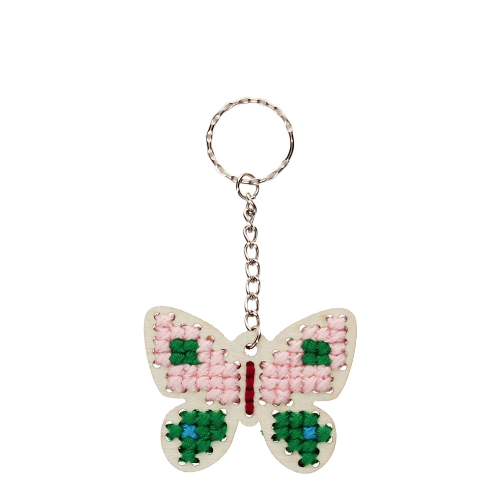 Rex London Multi Stitch Your Own Wooden Keyring - Butterfly