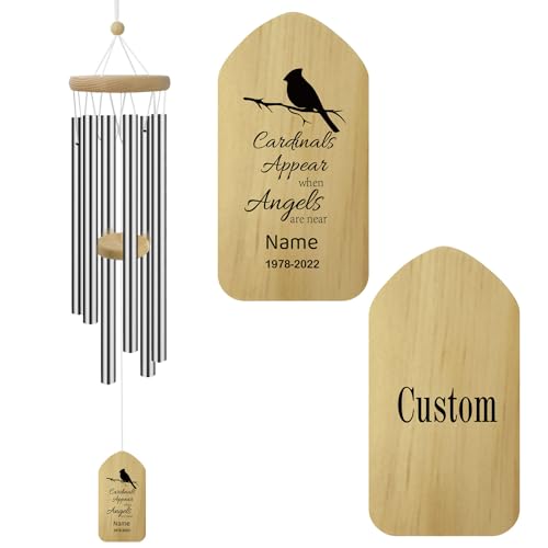 Image of ASTARIN Personalized Wind Chimes Outdoor Large Deep Tone,Large Customized WindChimes for Outside Tuned Relaxing Soothing Low Bass,Memorial Wind Chimes Sympathy for Mom Dad