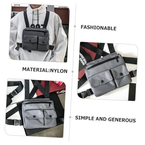 Bolso de pecho para hombre de nylon multifunción con protección electrónica 4