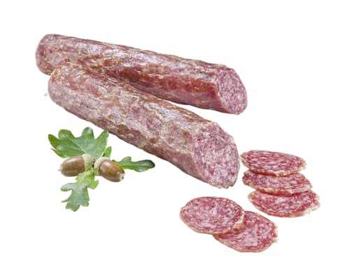 Almgourmet - luftgetrocknete Salami mit 20% Wildschweinfleisch - 2 Stück je 180g - italienische Edelsalami