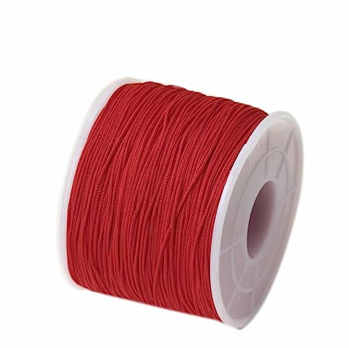 GeOinQL Cordones para Abalorios, 130M 0.8mm Braided Nylon Beading Cord Chinese Knotting Rattail Macrame Thread String Roll for Jewelry Making Beading Macramé Wrapping Supplies DIY Crafts(Red)