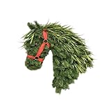 Corona de cabeza de caballo, decoración rústica de puerta de granja, 40 x 30 cm, hecha a mano, corona de Navidad, coronas de día festivo para puerta delantera, granero, porche, decoración de Navidad