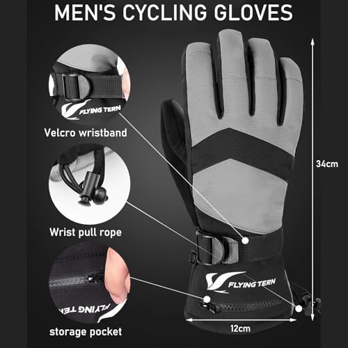 MLPKOI Guantes de Esquí para Hombre y Mujer, Guantes Esqui Termicos Impermeables Guantes de Polar Nieve para Clima Frio Extremo Ski Snowboard Running Ciclismo Nieve Senderismos - imagen 3