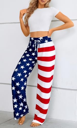 Image of Women Pajama Pants Comfy Lounge Wide Leg Casual Stretch Palazzo Drawstring Pj Bottoms Pants S-3XL