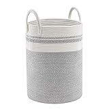 CORDE EN COTON PUR À 100 % : Notre paniere a linge sale est fabriqué à partir d'une corde en coton naturel, sans produits chimiques, sans danger pour les vêtements intimes, ne raye pas votre sol en bois. Excellente douceur sans odeur irritante. Doux pour la peau, sans danger pour les bébés, les enfants et les animaux domestiques. Le blanc cassé ou le gris se marie bien avec toutes les autres couleurs, styles et périodes de la décoration intérieure.