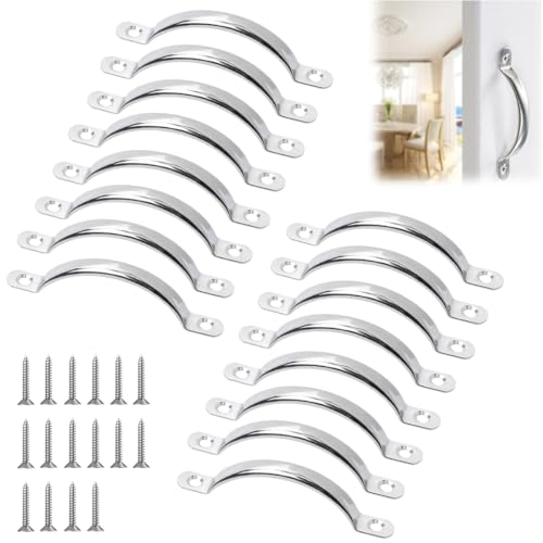 16 Pièces Poignées De Placard, Poignee De Meuble avec des vis, Poignée Meuble Cuisine, Poignées en Acier Inoxydable pour Planches à DéCouper, Cuisine,...