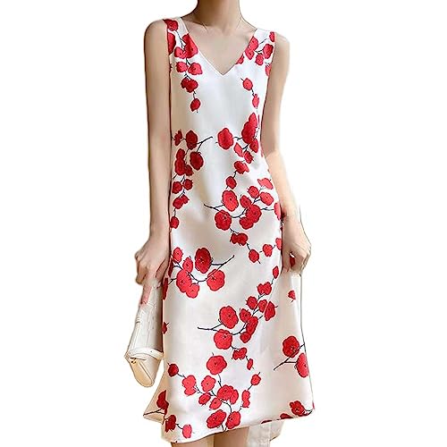 Robe en satin de soie haut de gamme | Coupe mince et col en V sexy