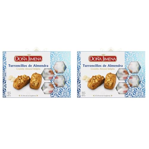 DOÑA JIMENA – Turrón-Plätzchen (auf Spanisch „Turroncillos“), höchste Qualität, typisches Weihnachtsgebäck, handwerklich hergestelltes Rezept, 250 g (Packung mit 2)