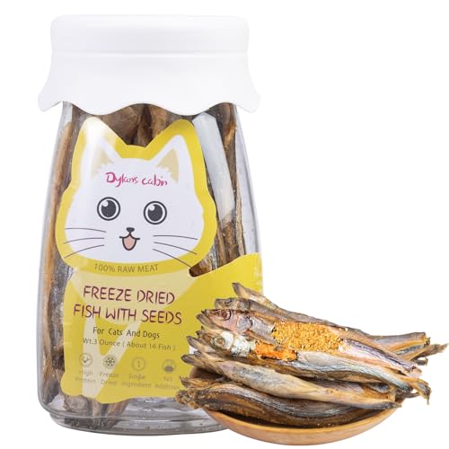 Freeze Dried Capelin Fish - Single Ingredient Cat and Dog Treats Natural Animal Protein Healthy Tasty Snacks for Training (85g)