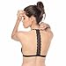 Tripetals Women's Wireless Adjustable Front Closure Unpadded Lace T Back Racerback Bra, Black, X-Large