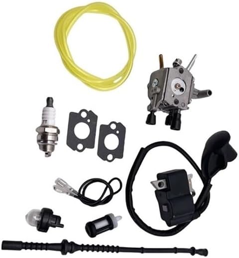 Carburetor Kit Air Filter Fit For FS120 FS120R FS300 BT120C BT121 FS200 FS250 FS350 FR350 FR45 4134 120 0603 Ignition Coil(Red)